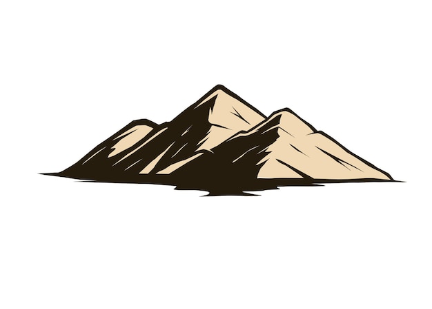 montañas, vector, ilustración