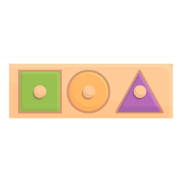 Montessori juego de matemáticas icono dibujos animados vector madera juguete educación infantil
