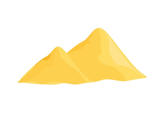 Un montón de arena aislado sobre un fondo blanco Ilustración vectorial