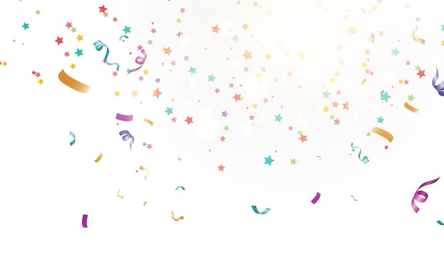 Un montón de confeti y cintas diminutos de colores sobre fondo transparente Evento festivo y fiesta
