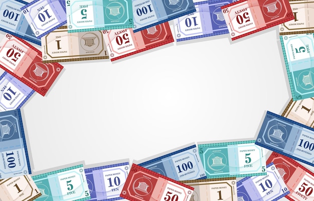un montón de dinero multicolor con el número 1 en la parte inferior