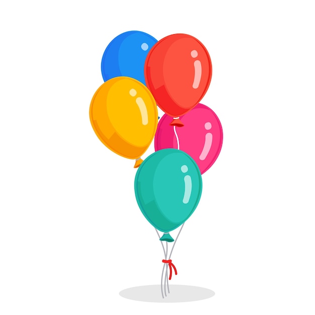 Montón de globo de helio, bolas de aire voladoras. feliz cumpleaños, vacaciones. decoración de fiesta