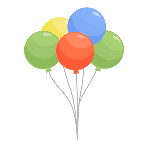 Un montón de globos de colores flotando con helio para la decoración de la fiesta
