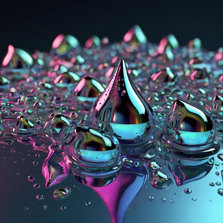 Vector un montón de gotas de agua que están en una mesa