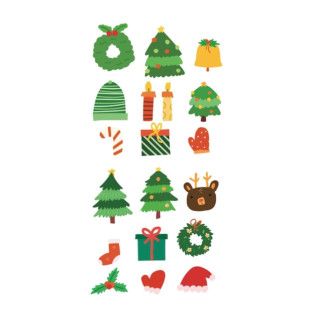 un montón de ilustraciones navideñas