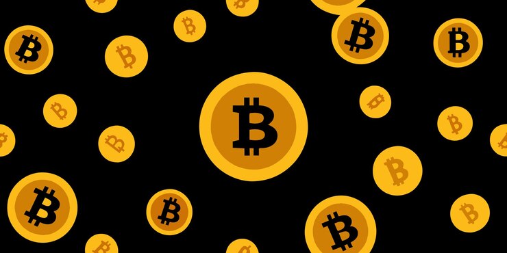Vector un montón de monedas con la palabra b en la parte inferior