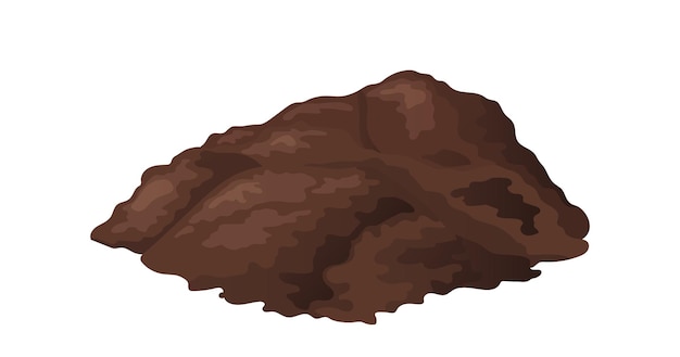 Montón de tierra en la caricatura montón de tierra para la agricultura Ilustración vectorial aislada en fondo blanco