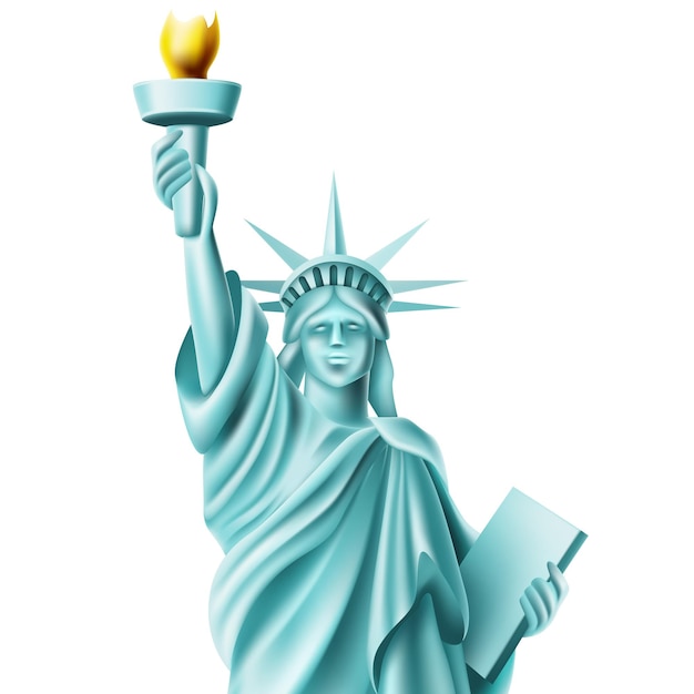 Vector monumento de la estatua de la libertad en américa famoso