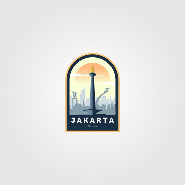 Monumento nacional jakarta logo vector símbolo ilustración diseño