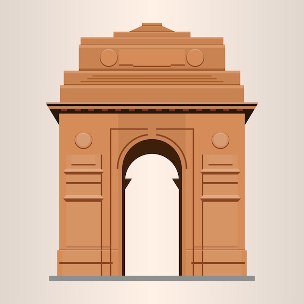 El Monumento de la Puerta de la India en Nueva Delhi Ilustración