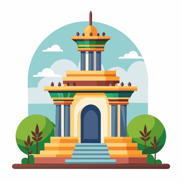 Vector monumento simpang lima gumul monumento icónico de kediri en el este de java
