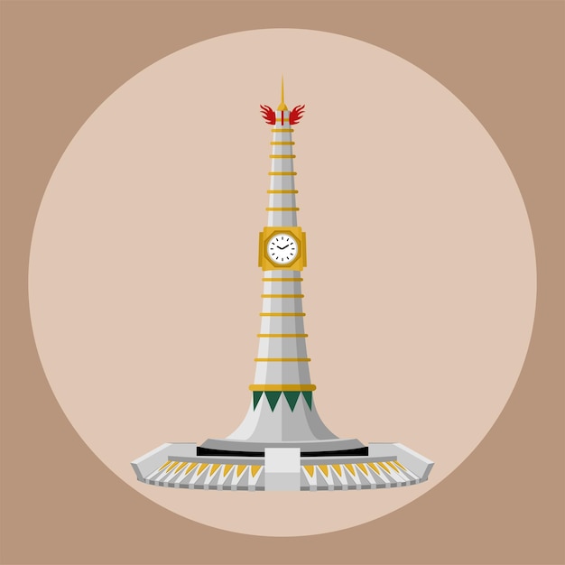 Monumento de Temanggung en Java Central Vector de edificios históricos indonesios
