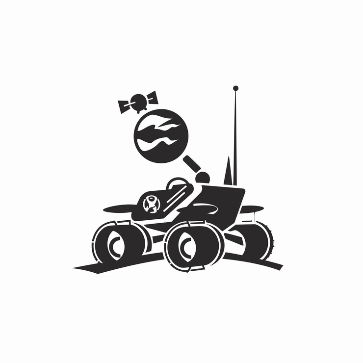 Vector moonrover_iconmonochrome_sign_from_space (signo monocromático desde el espacio)