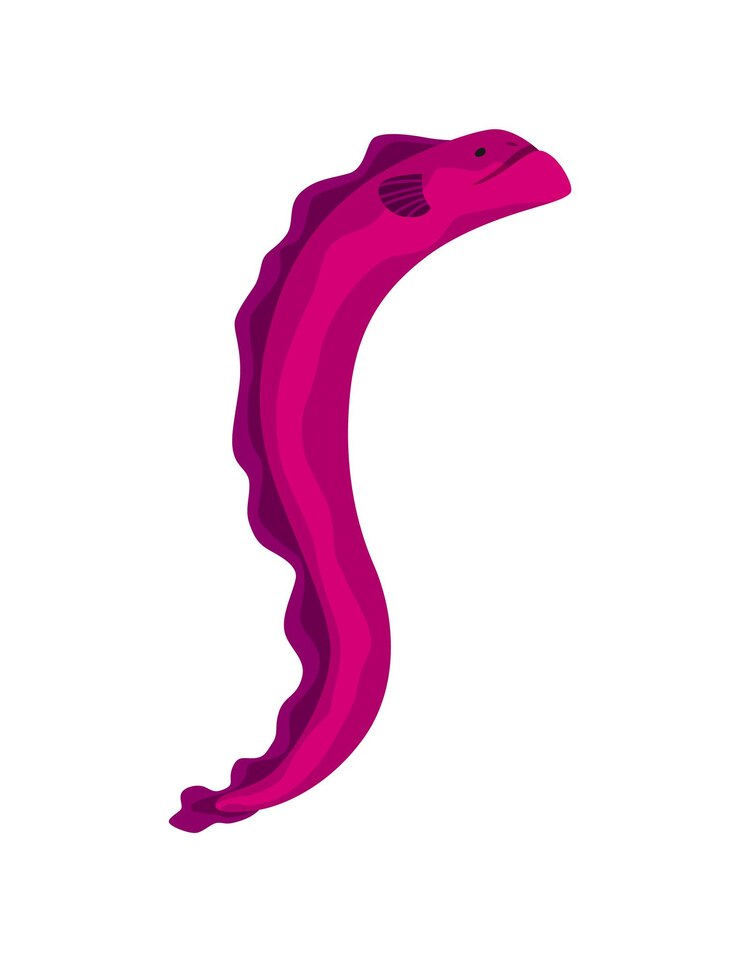 Vector moray o anguila - animal marino y oceánico. personaje de fauna en estilo de dibujos animados plana. vector lindo objeto colorido aislado sobre fondo blanco.