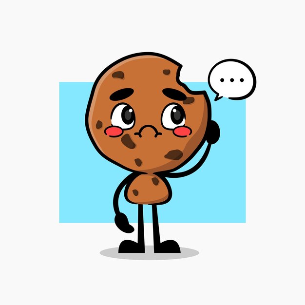 Vector mordido mascota de pastel gracioso personaje vectorial de comida graciosa