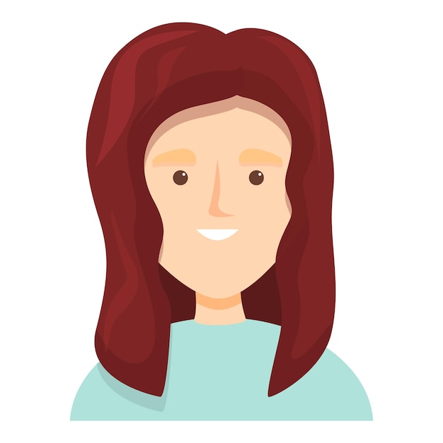 Morena pelo color icono dibujos animados vector mujer peinado peluca estilo