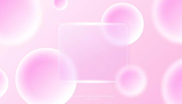 Morfismo de vidrio rosado pastel con esferas flotantes