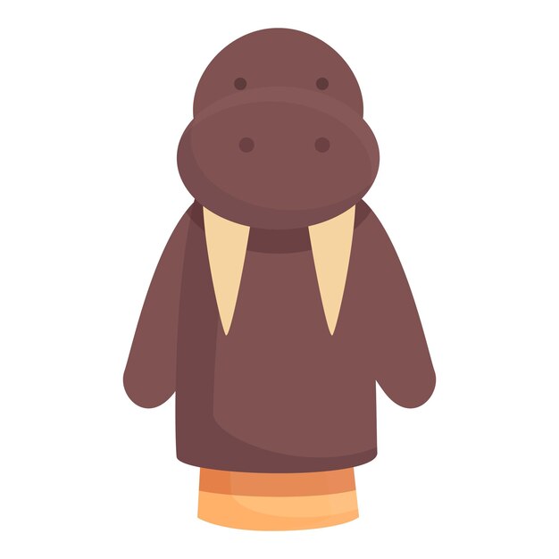 Morsa muñeca icono dibujos animados vector espectáculo de marionetas juego infantil