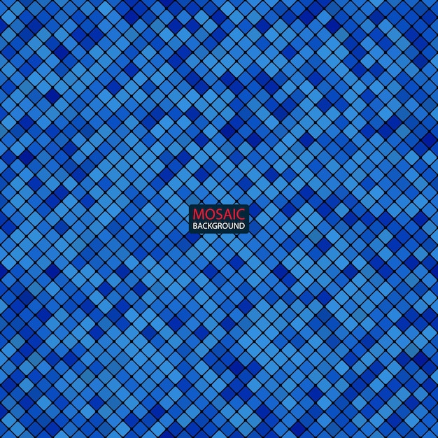 Mosaico abstracto de fondo de cuadrados de color azul para sus propósitos en el diseño