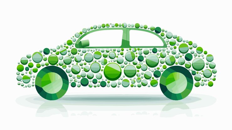 Vector mosaico de automóviles abstracto de elementos circulares en tamaños variables