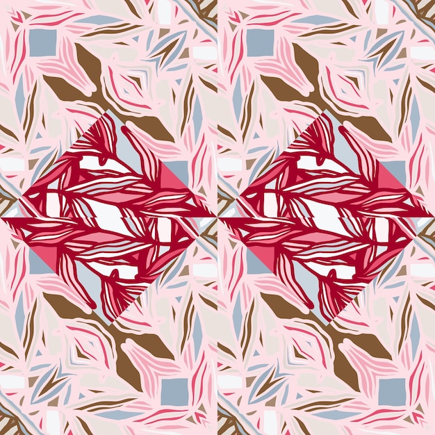 Mosaico de caleidoscopio de patrones sin fisuras Azulejo étnico geométrico abstracto Ornamento vintage floral creativo