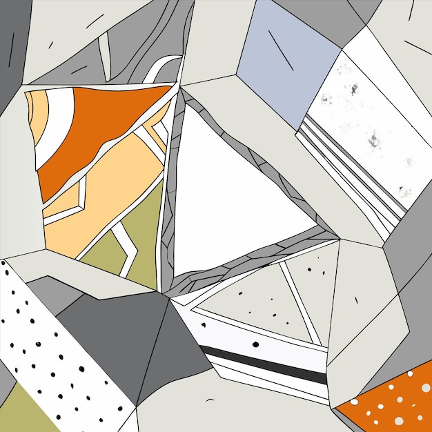un mosaico colorido con un patrón de cuadrados y un fondo blanco y naranja