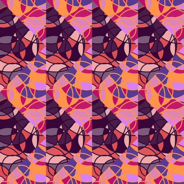 Mosaico dibujado a mano creativo de líneas de patrones sin fisuras Adorno simétrico abstracto decorativo