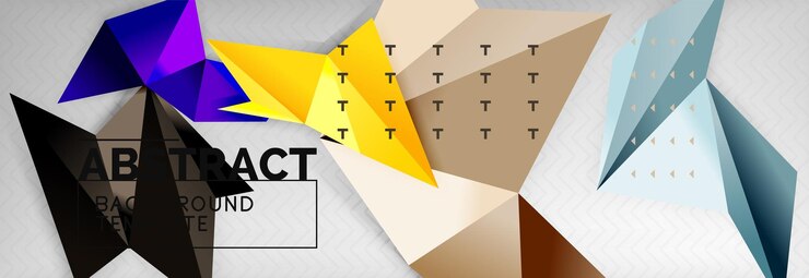 Vector mosaico de formas triangulares 3d composición geométrica fondo moderno diseño de triángulos y polígonos