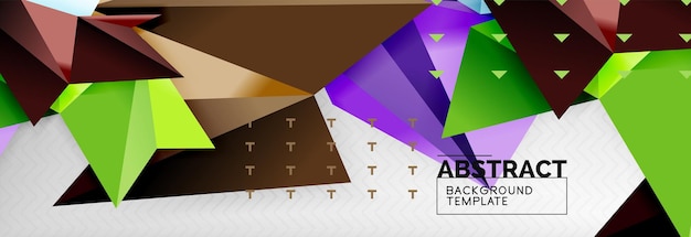 Mosaico de formas triangulares 3D composición geométrica fondo moderno diseño de triángulos y polígonos