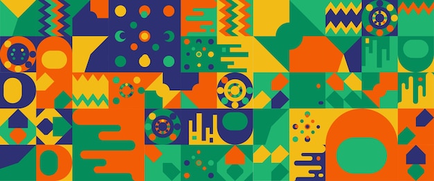 Mosaico geométrico colorido Ilustración de patrones sin costuras con formas abstractas creativas Para fondo de pancarta portada cartel papel tapiz presentación certificado de fondo