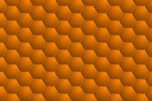 Mosaico de hexágonos 3D naranja de fondo abstracto
