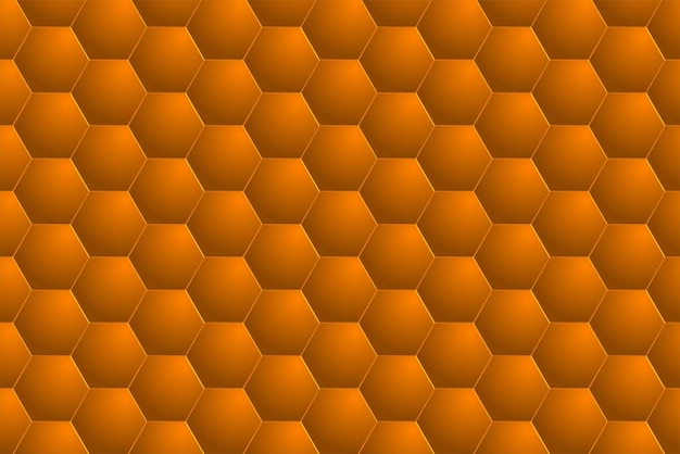 Mosaico de hexágonos 3D naranja de fondo abstracto