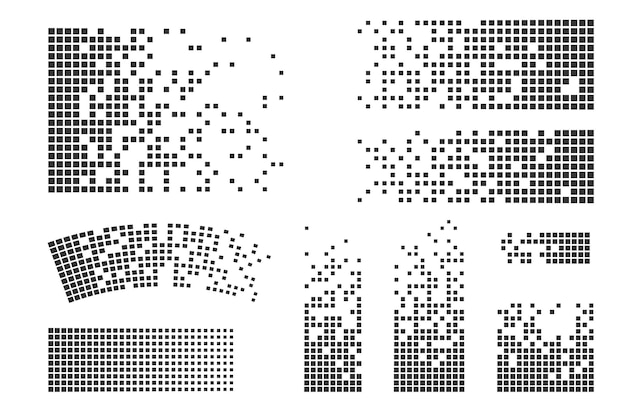 Vector mosaico de píxeles ilustración de decaimiento de píxeles píxeles que caen fondo abstracto