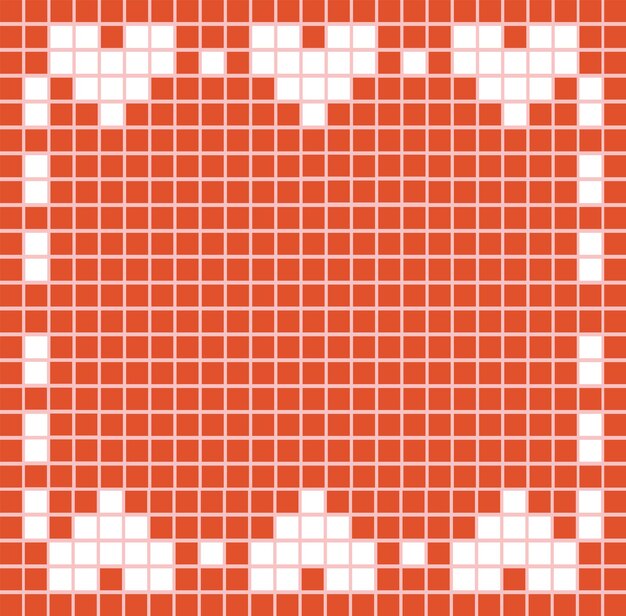 Mosaico de píxeles rojo y blanco