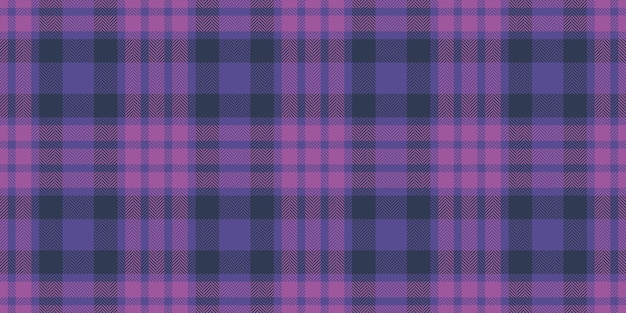 Mosaico textil patrón tartan textil nostálgico chequeo de tela vectorial Bolso de fondo textura a cuadros sin costuras en colores índigo y magenta
