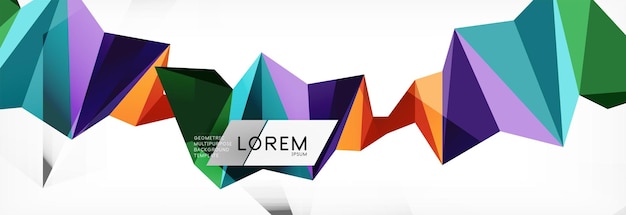 Mosaico triangular de estilo poli bajo fondo geométrico abstracto vector poligonal diseño tecnológico brillante blanco abstracto