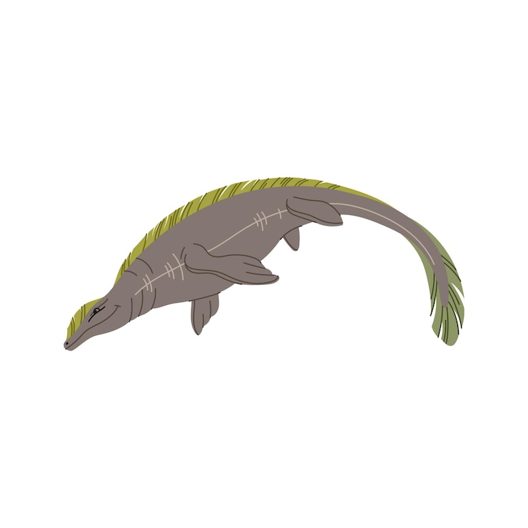 Vector mosasaurus dinosaurio nadando antiguo reptil