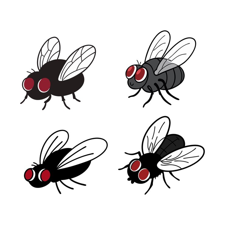 Vector una mosca amigable y linda