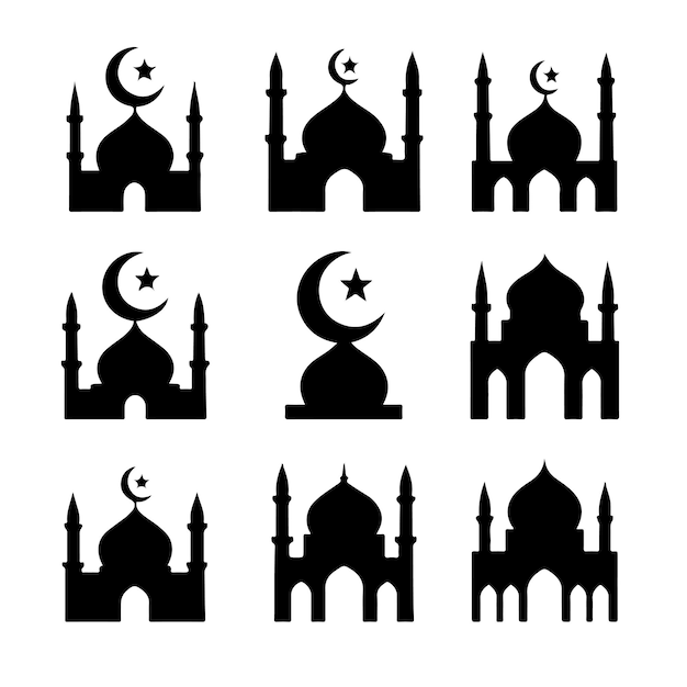 Mosque Silhouettes A Collection of Islamic Architectural Icons