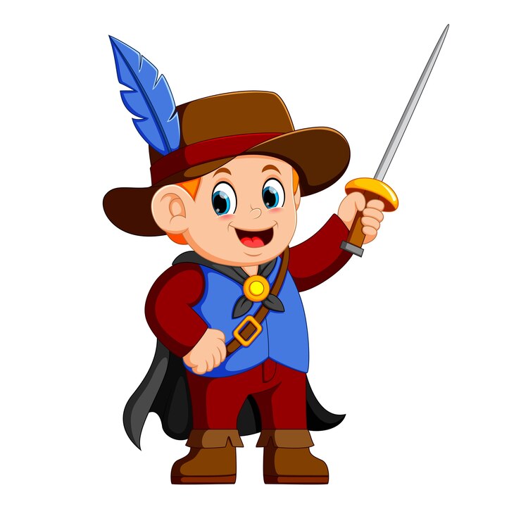 Vector mosquetero con espada