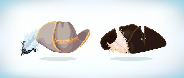 Mosquetero o sombrero de pirata. Tocado de disfraces o carnaval.
