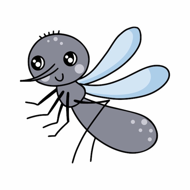 Mosquito Vector doodle ilustración para niños Insectos Pegatina dibujada a mano