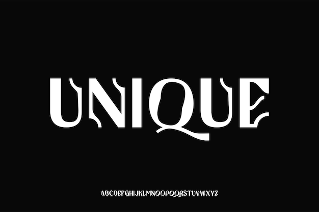 Mostrar el diseño vectorial de la fuente del alfabeto adecuado para el título del cartel, el logotipo de la revista y muchos más