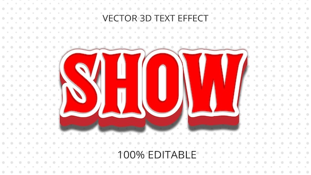 Mostrar efecto de texto 3d creativo Efecto de texto editable