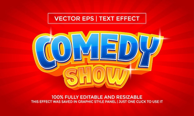 Mostrar efecto de texto cómico o efecto de texto vectorial y estilo de texto editable