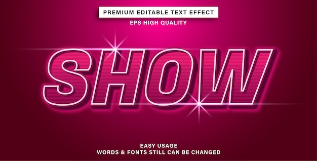 Mostrar efecto de texto editable