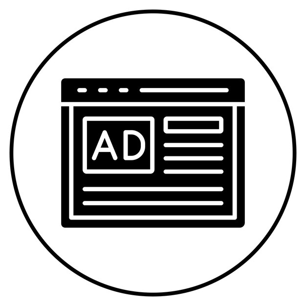 Mostrar imagen vectorial de icono publicitario Se puede utilizar para la tecnología de marketing