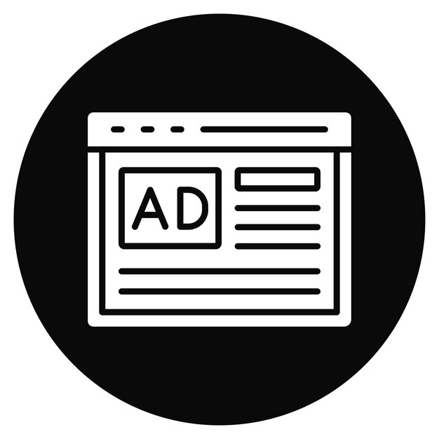Mostrar imagen vectorial de icono publicitario Se puede utilizar para la tecnología de marketing