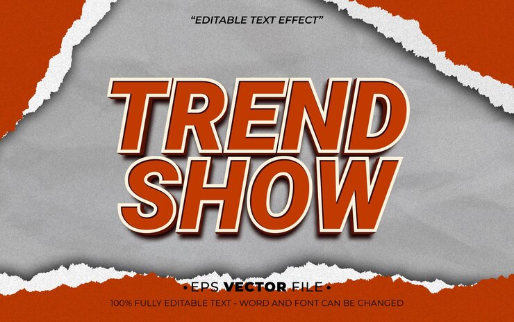 Vector mostrar tendencia efecto de texto 3d vector editable