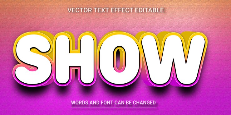 Vector mostrar vector de efecto de texto editable